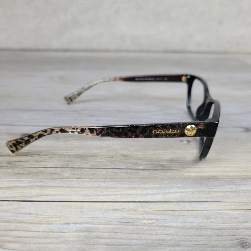 Coach Eyeglasses Frames HC 6082 T 5353 Black/Wild Beast Animal Print 53-17-135